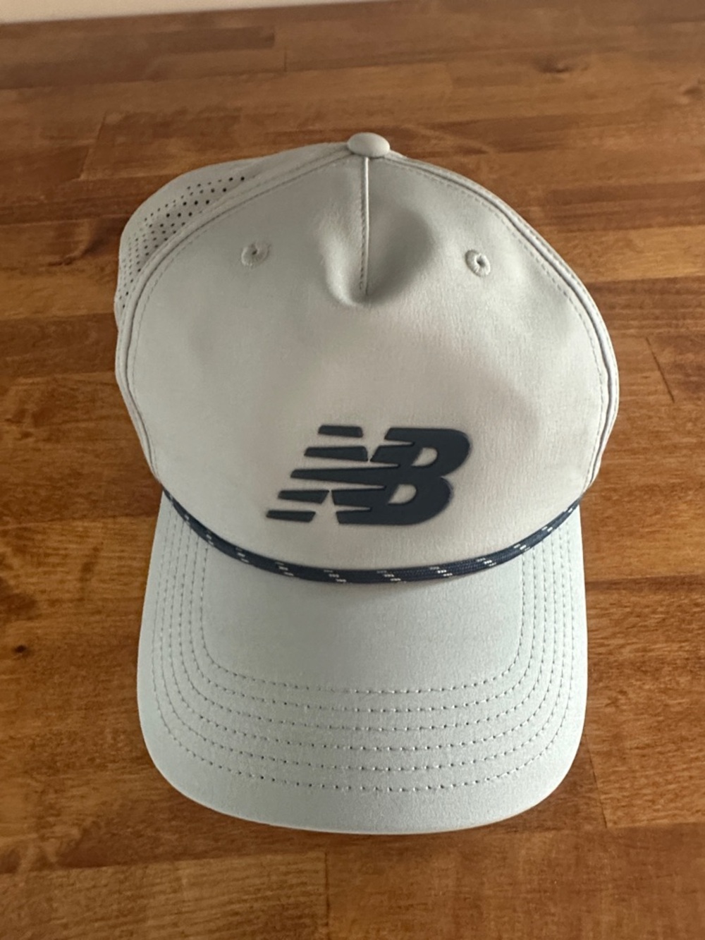 New Balance Light Gray and Navy Rope-Trim SnapBack Hat